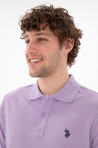 U.S. Polo Assn. Erkek Slim Fit Polo Yaka Lila Basic Tişört 50297984-VR034