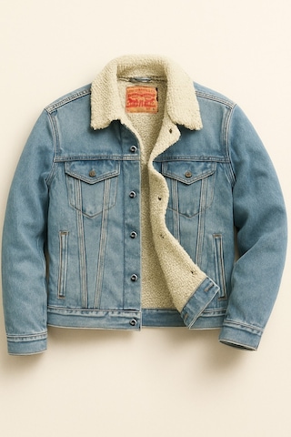 Levi's Rahat Kalıp Sherpa Trucker Kürklü Kot Ceket Mavi