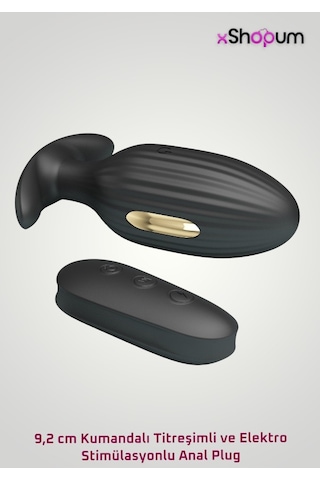 xShopum 9,2 Cm Kumandalı Titreşimli Ve Elektrik Şoklu Anal Plug