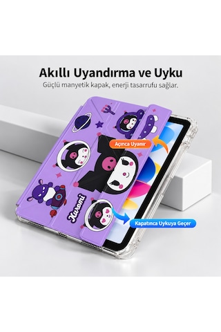 Samsung Galaxy Tab S10 Fe /s10 Lite/s10/s9 Fe/s9 Uyumlu Uyumlu Desenli Mars Kalem Bölmeli Kılıf Kapaklı Kılıf