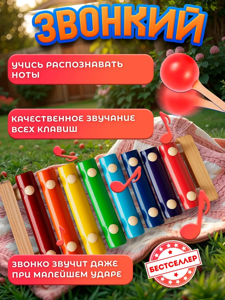 Bestseller Çocuklar İçin Müzik Aleti: Ahşap 8 Notelli Ksilofon 109020162