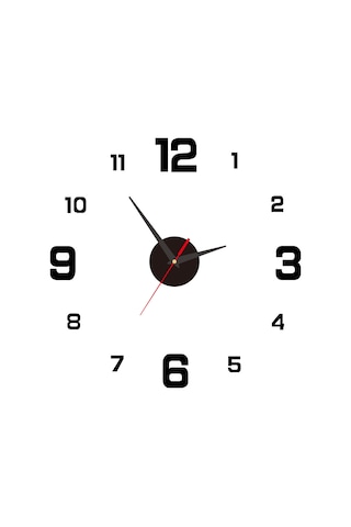 Tenfowee 40cm Siyah Akrilik Duvar Saati - Dıy, Delik Olmadan Monte, Sessiz Hareket, Modern Dekoratif Tasarım Siyah