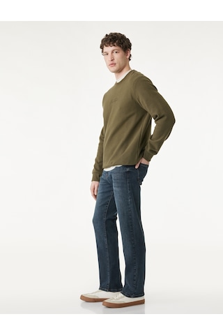 Koton Normal Bel Cepli Straight Fit Jean Pantolon - Mark Jean Koyu İndigo 6sam40147nd