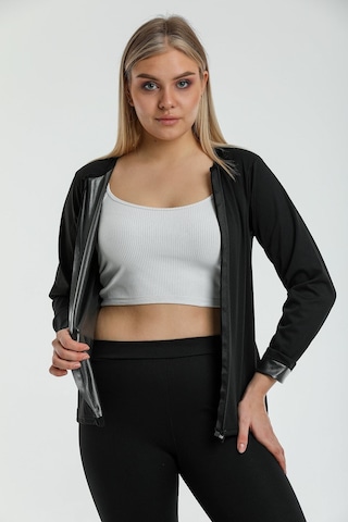 Fit Women Sauna Fermuarlı Uzun Kol Üst 4415 Siyah
