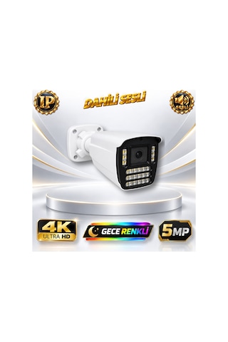 Gece Renkli Gösteren Sesli 5mp 21 Warm Ledli 4k Poe İp Güvenlik Kamerası 421wsp