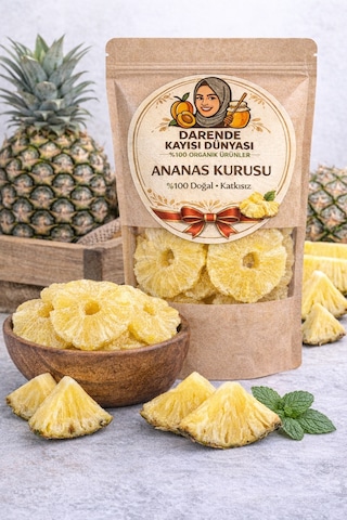 Fırında Kurutulmuş Ananas Kurusu 1 Kg Katkısız & Doğal