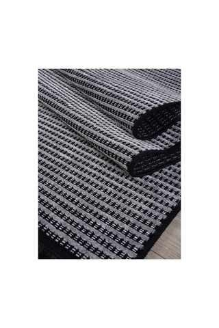 Gri Şönil Kilim Oturma Çocuk Odası Salon Yıkanabilir Hasır Kaymaz Taban Yolluk Halı Siyah Gümüş