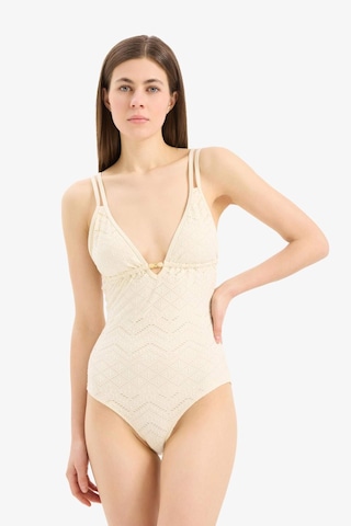 Defacto Regular Fit Nakışlı Brode Mayo B6898AX24SM Ekru