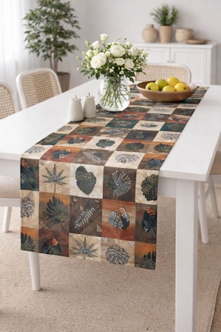 Babyface Kumaş Desenli Dijital Baskı Masa Runner 40x140 Cm Astarlı Desenli 3