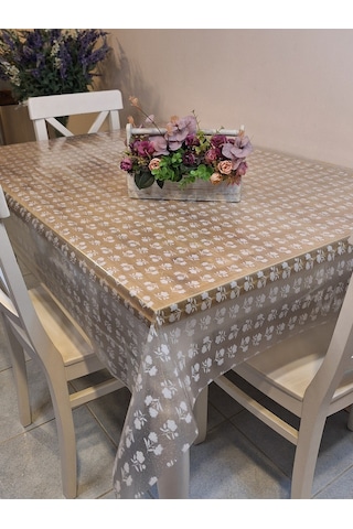 Şeffaf 0.018 Mm Pvc Muşamba - Desenli Silinebilir Şeffaf Masa Örtüsü Ns28 Beyaz