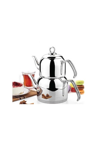 Özkent K-310 Menekşe Mega Büyük Aile Boy Çelik Saplı Çaydanlık