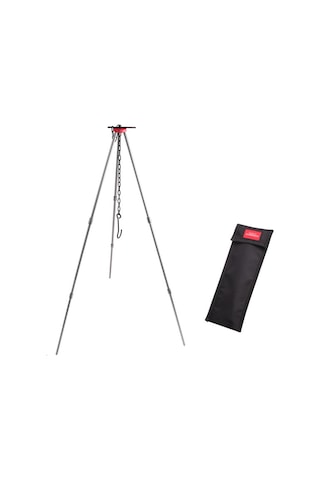 Sundick Kamp Şenlik Ateşi Tripod Taşınabilir Üçgen Destek Kamp Gümüş