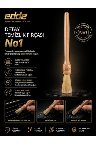 Edde Araba Araç Oto Yıkama Kıl Detay Fırçası Detailing Fırçası Detaylı Temizlik Fırçası No:1