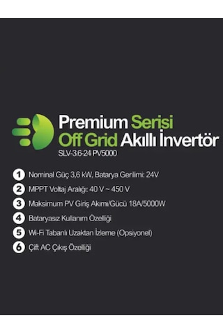 Solinved Gordion 3.6kw Mppt Off Grid Akıllı İnverter 24v - Slv-3.6-24