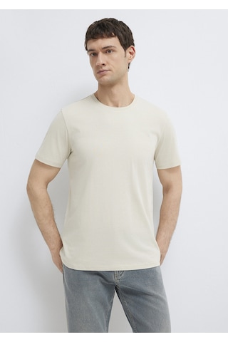 Mavi - Bej Basic Tişört 065574-70144 Bej