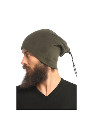 Tam12 Kışlık Polar Atkı Bere Boyunluk Termal Boyun Isıtıcı Bandana Kadın-Erkek Yüz Maskesi Şapka Haki