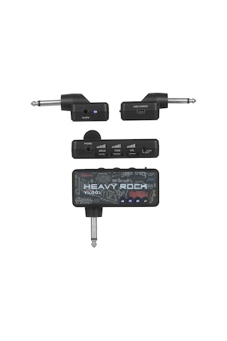 Novahub Vitoos Heavy Rock V2 Gitar Kulaklık Amplifikatörü, Usb Kablo, Siyah, Kompakt, Usb Şarj, Mini Amplify