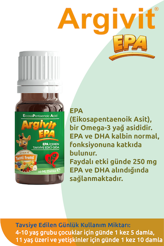 Argivit Epa Damla Balık Yağı Tutti Frutti Aromalı 2 x 10 ML
