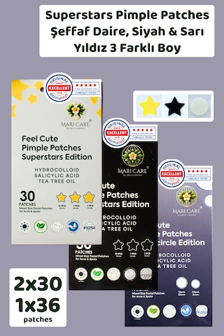 Mari Care Feel Cute Pimple Patches 3'lü Avantajlı Set 96 Adet