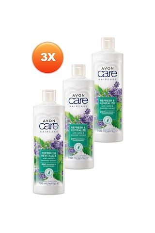 Avon Care Isırgan Otu Ve Lavanta Özleri Içeren Şampuan Ve Saç Kremi 700 Ml. Üçlü Set