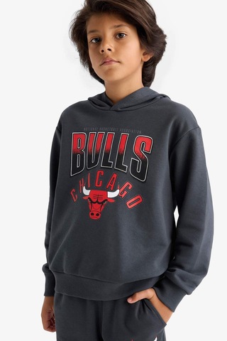 Defacto Erkek Çocuk Nba Chicago Bulls Kapüşonlu Sweatshirt F4086a825auar31 Antrasit