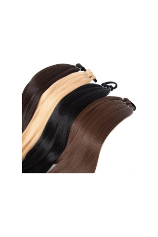 Vkemall Renkli Saç Uzatma Ponponu - 100 Adet Karışık Renk Seçeneği, 613 Beyaz Altın, Kolay Takılır Saç Aksesuarı