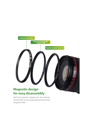 Youtek "82mm Manyetik Filtre Adaptör Halkası - Hızlı Değişim İçin Çift Mıknatıslı Profesyonel Set"