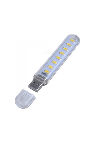 Taşınabilir Usb Led Işık Mini Flash Usb Stick Light 8 Led Sarı N11.3856