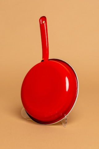 La Vita Rossa Vintage Emaye Saplı Kırmızı Sahan Ebutay Kırmızı