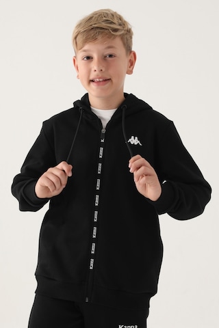 Kappa Siyah Fermuar Baskılı Erkek Çocuk Sweatshirt