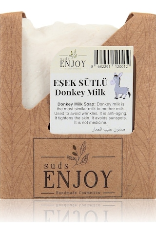 Suds Enjoy Doğal Eşek Sütlü El Yapımı Yüz Saç ve Vücut Sabunu 100 G