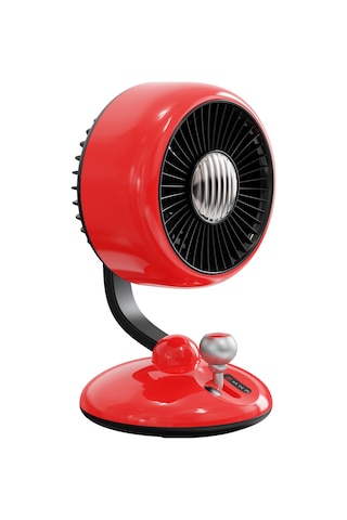 Juo Q3 120 Salınımlı 3 Kademeli Led Işıklı Şarjlı Masaüstü Fan Vantilatör Retro Kırmızı