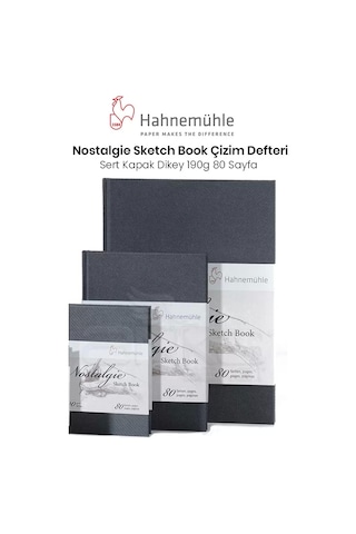 Hahnemühle Nostalgie Sketch Book Çizim Defteri Sert Kapak Dikey 190g 80 Yaprak