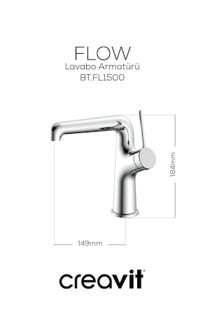 Creavit Flow Lavabo Armatürü Krom Bt.fl1500