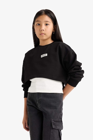 Defacto Kız Çocuk 2li Takım Relax Fit Bisiklet Yaka Baskılı Sweatshirt Atlet F2797a825aubk81 Siyah