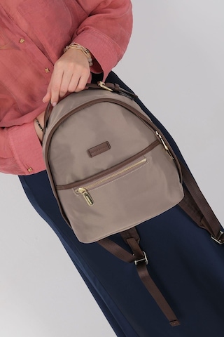 Silver Polo Sp1212 Kadın Sırt Çantası Saten Kum-kahve