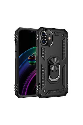 Apple Uyumlu iPhone 12 Mini Uyumlu Zore Vega Kılıf-siyah Siyah -