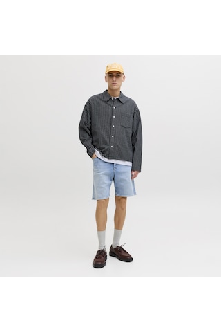 Erkek Bol Kesim Yüksek Bel Sort - Tony - 12289248 Blue Denim