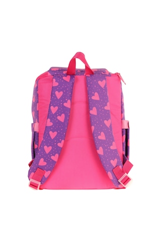 Kaukko İki Bölmeli Ergonomik Kız Çocuk Okul Çantası Pembe Mor - Kalpli Tavşan Desenli - L5246 Pembe - Mor