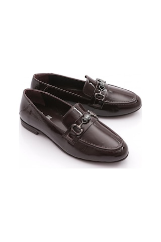 Dgn 616 Kadın Loafer Ayakkabı Kahve Rugan