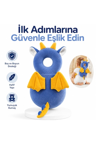 İlk Adım Güvenlik Yastığı Bebek Kafa Koruma Boyun Destek Minderi Ejderha