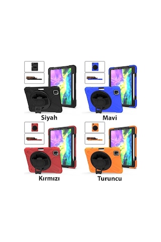 Apple Uyumlu iPad Pro11 (2021-2020-2018) Kılıf Shockproof 3 Katmanlı Standlı