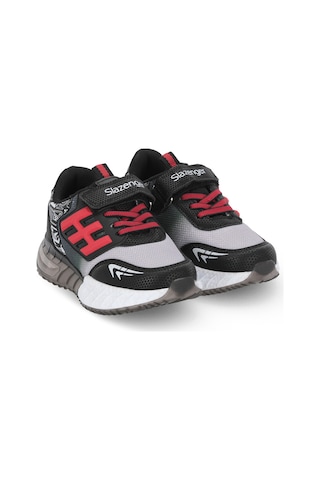 Slazenger Enzo P Unisex Çocuk Siyah / Kırmızı Günlük Spor Ayakkabısı