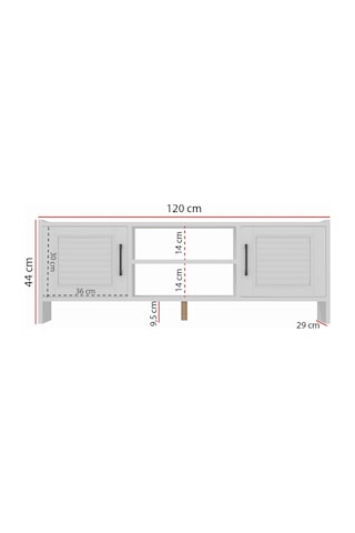 Molde Retro Tv Sehpası Mdf Membran Kapaklı Raflı Tv Ünitesi Televizyon Sehpası Beyaz