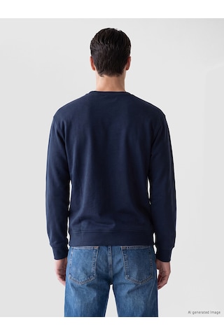 LC Waikiki Lc Waıkıkı İndigo Bisiklet Yaka Uzun Kollu Erkek Pijama Üst Indigo