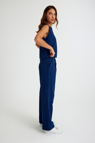 Barbora Keten Günlük Rahat Kolsuz Alt Üst Kadın Takım Ln08lacivert6 001