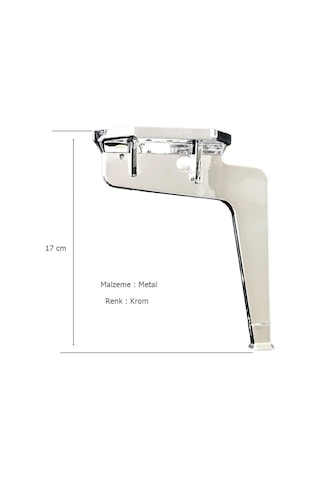 Kaz Lüks Mobilya Koltuk Ayağı Metal Krom 17 cm