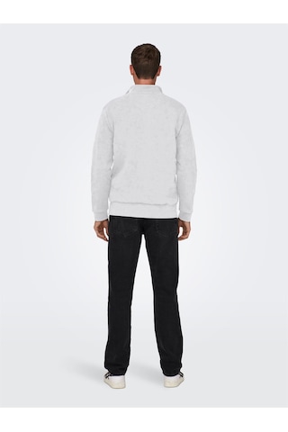 Only & Sons Onsceres Half Zıp Sweat Noos Erkek Gray Sweatshirt - 22019055 Gri