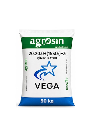Agrosin Vega 20.20.0+(15SO3)+ME Çinkolu NP Granül Taban Gübresi 50 kg -