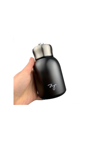 Youtek 304 Çelik Vakumlu Isı Saklama Bardak, 300ml Siyah Mat Desen, El Taşıma Koluyla Portatif Kadın Su Bardağı